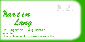 martin lang business card